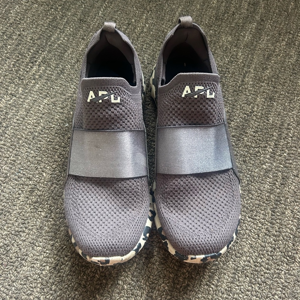 APL Slip-On Knit Sneakers in Charcoal with Patterned Sole